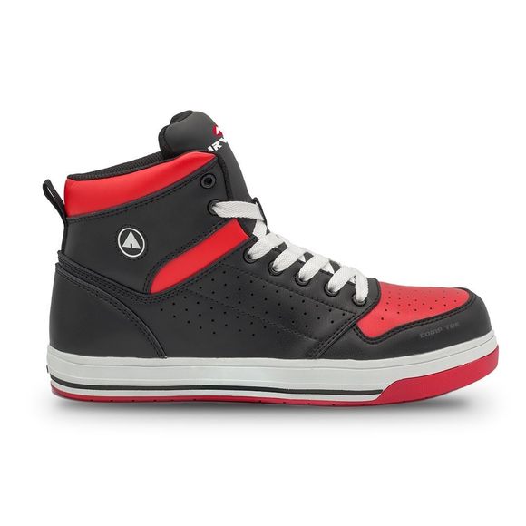 Airwalk Arena Mid Top Composite Toe Men’s, Black/Red, Size 10, Wide - Picture 1 of 1